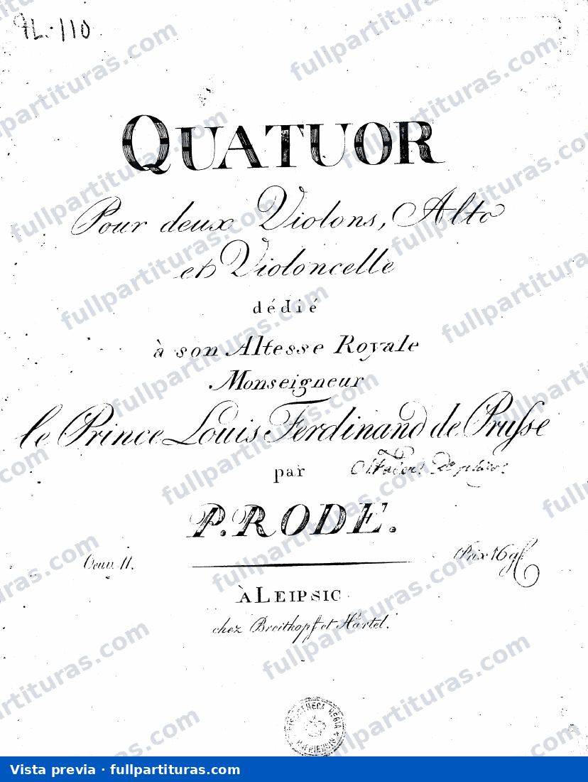 24 Caprices for Violin: Cuarteto de cuerdas, Op.11 — preview