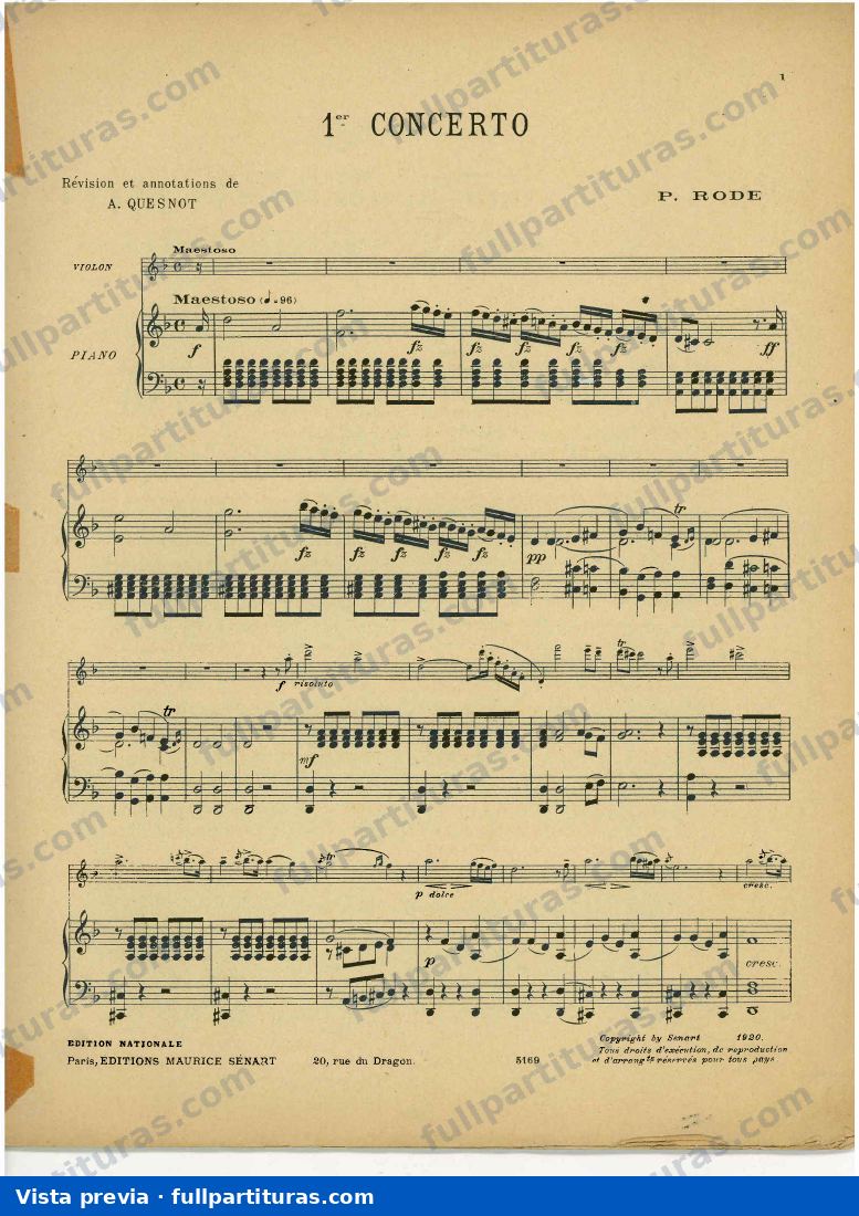Concierto para violín No.1, Op.3 — preview