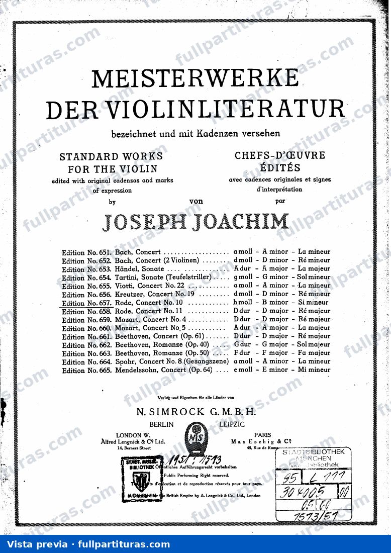 Concierto para violín No.10, Op.19 — preview