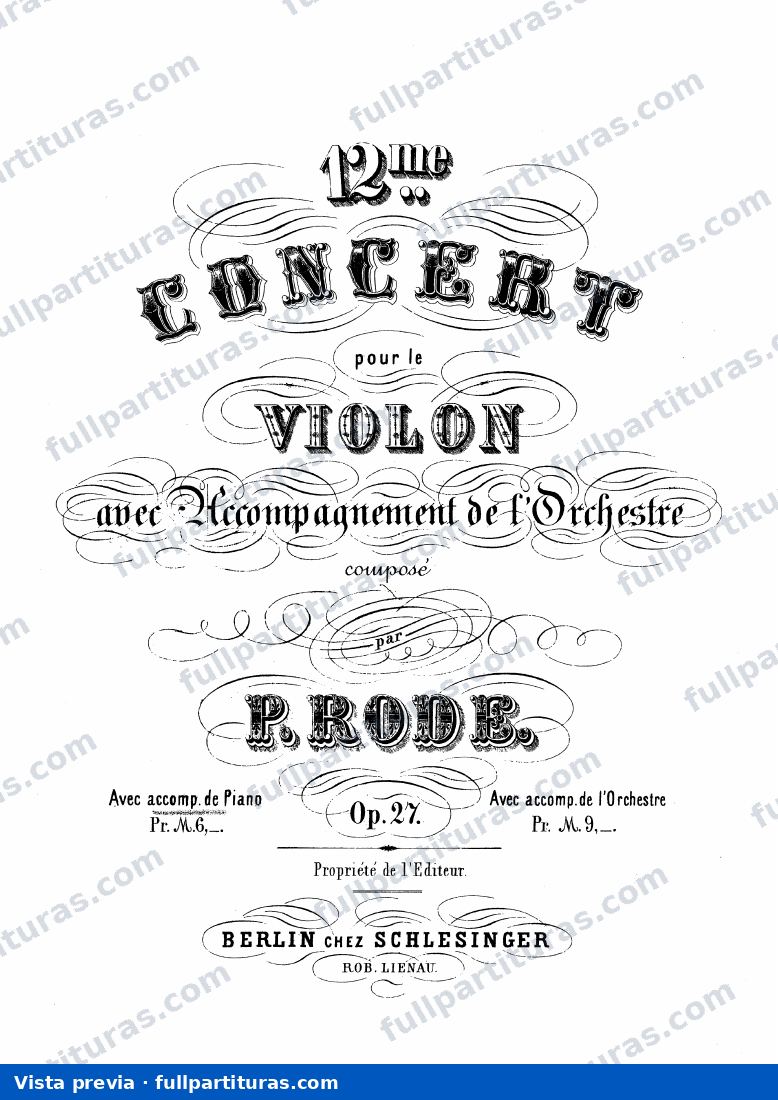 Concierto para violín No.12, Op.27 — preview