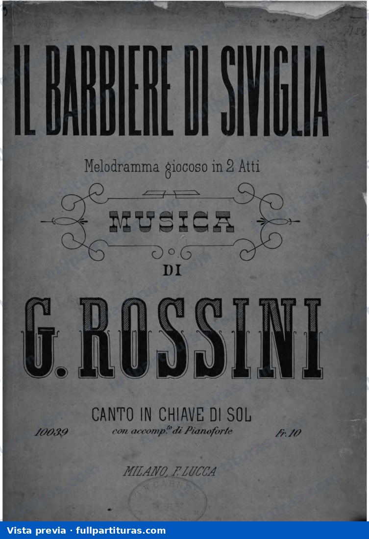 Il Barbiere di Siviglia: Versión con acc. de piano — vista previa
