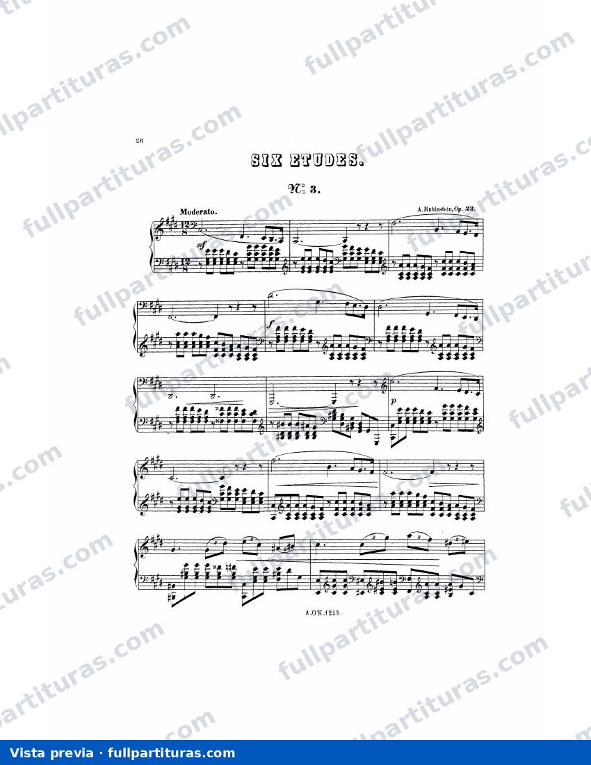 6 Estudios op. 23: 3. Estudio enC♯ menor — vista previa