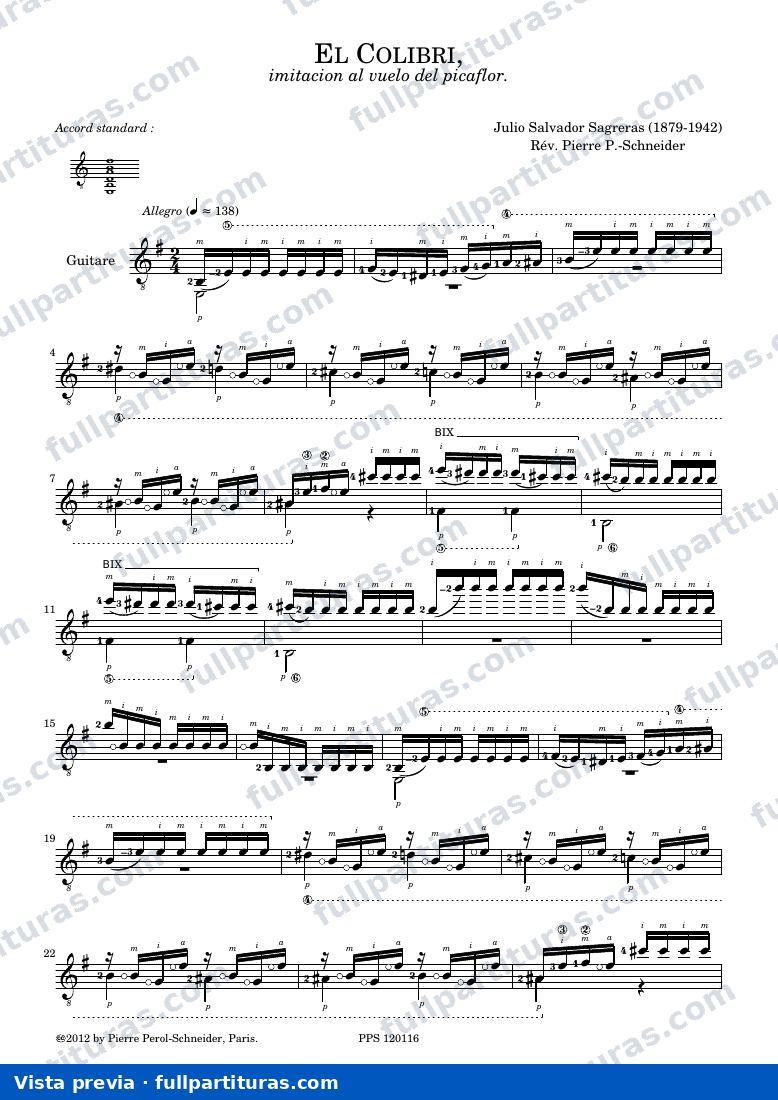El Colibri: partitura — preview