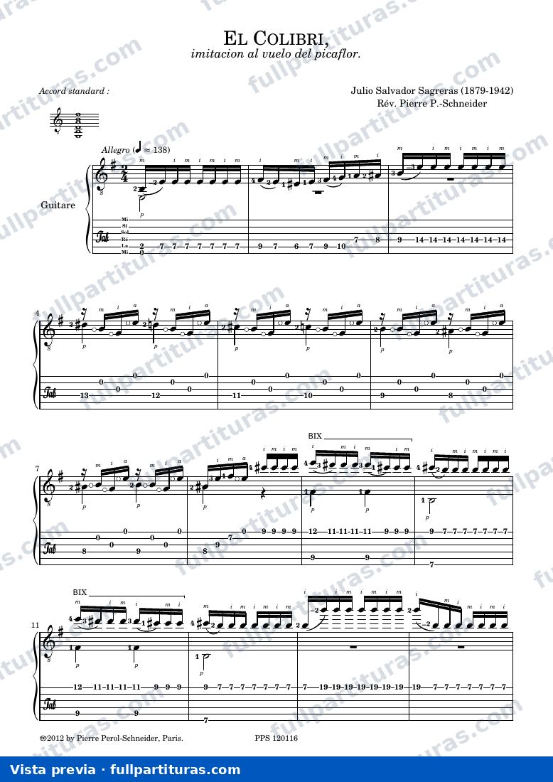 El Colibri: tablatura — preview