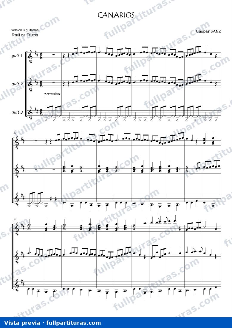 Canarios (para 3 guit.) — preview