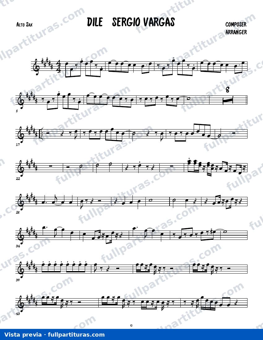Dile (Saxo Alto) — vista previa