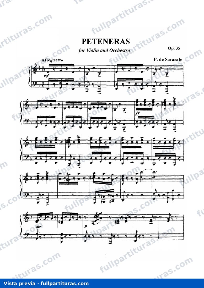 Peteneras para Violín y Orquesta Op. 35 — preview
