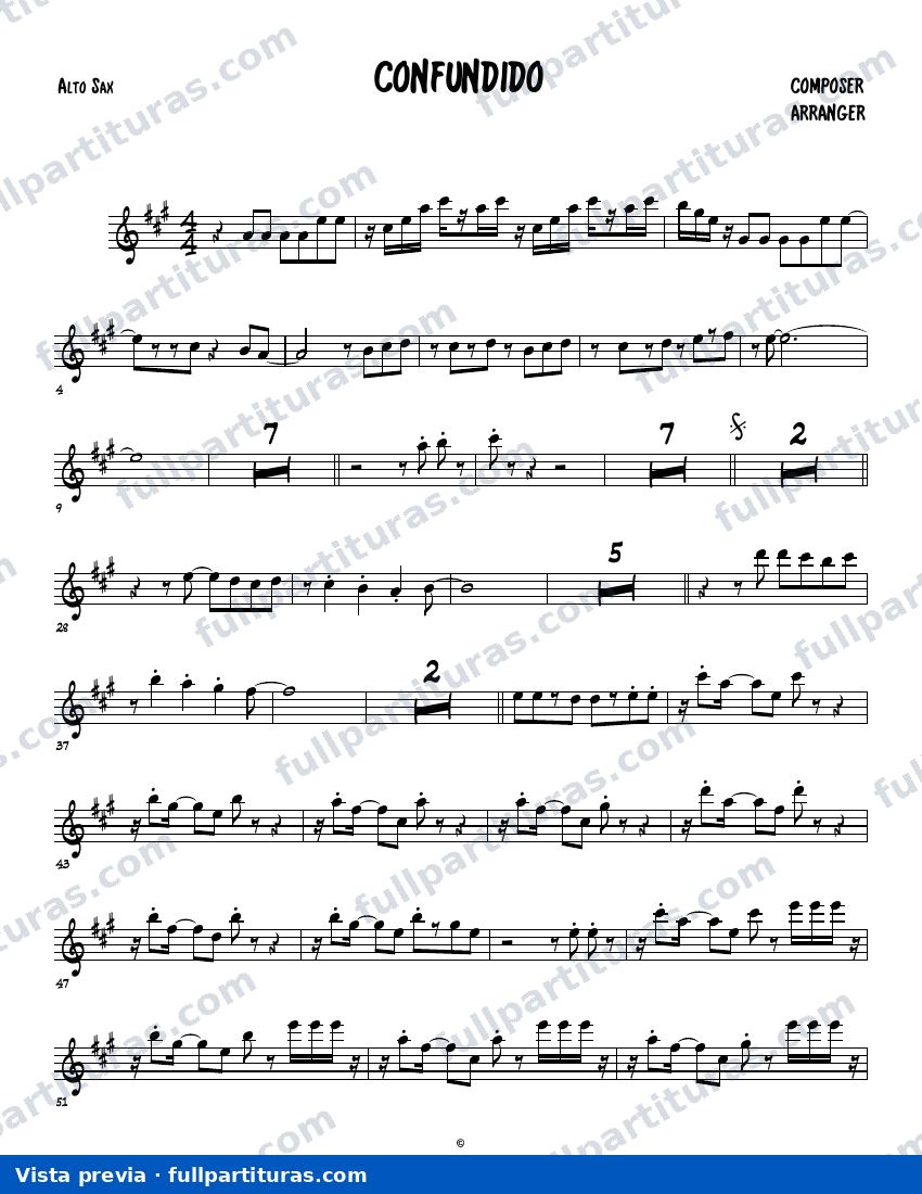 Confundido (Saxofón Alto) — vista previa