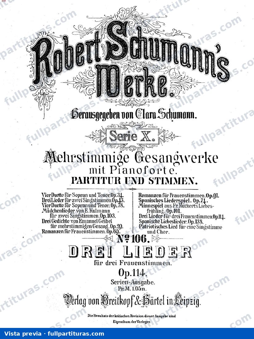Acto IV: Drei Lieder für frauenstimmen und klavier — preview