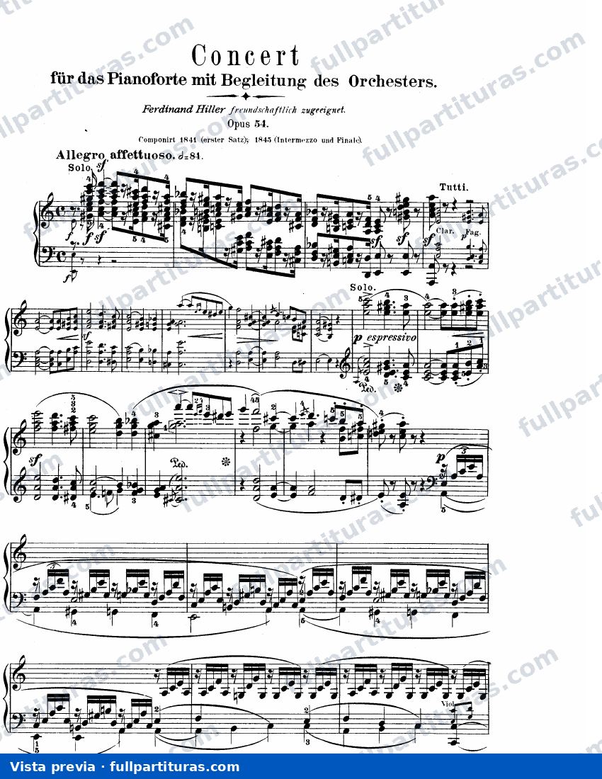 Concierto para Piano y Orquesta Op. 54 — preview