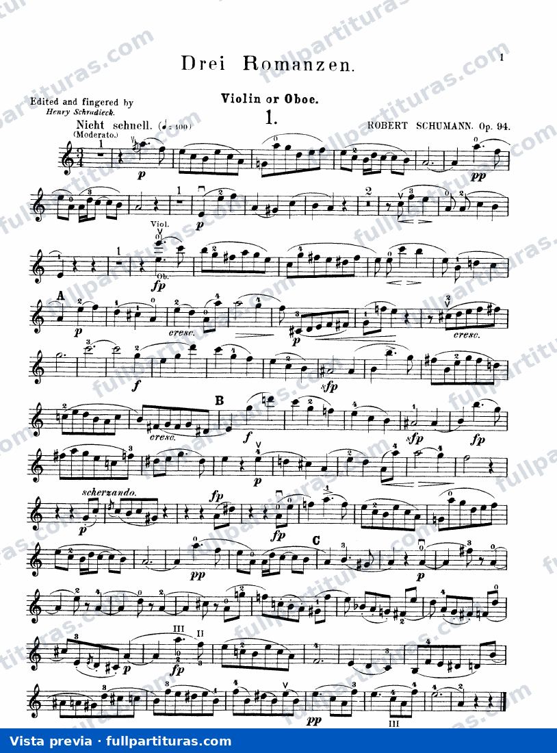 3 Romanzas para oboe y piano op. 94 — preview