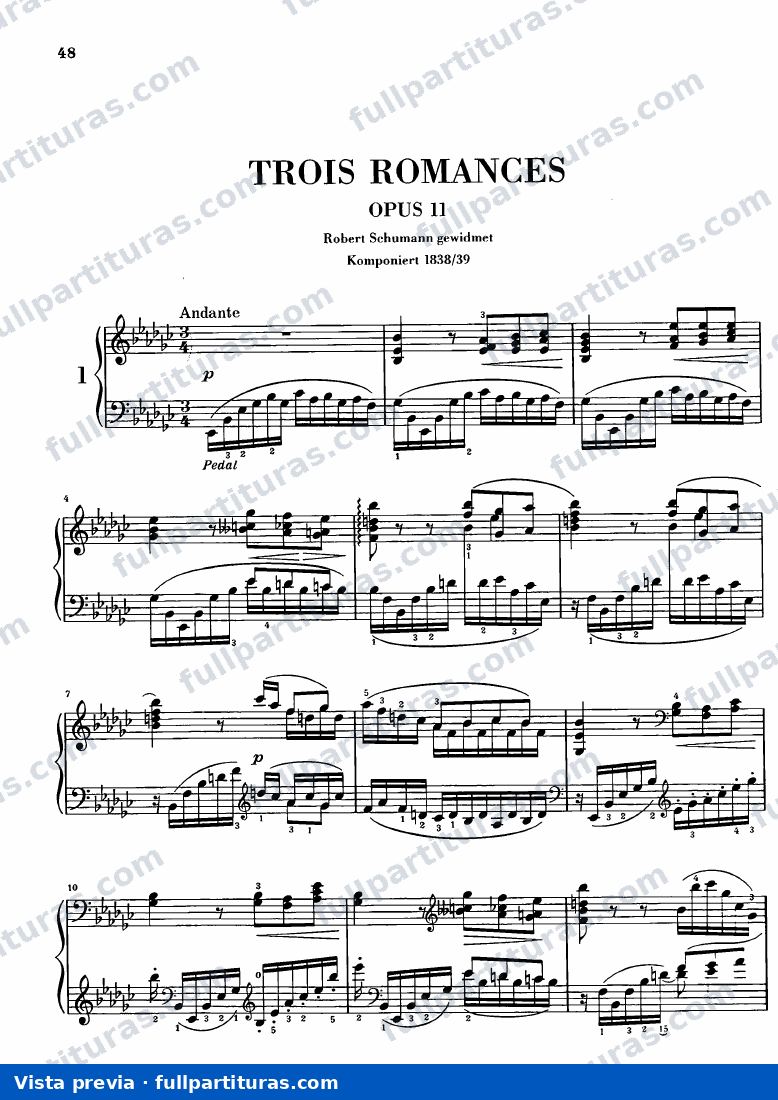 Trois Romances Op. 11 — preview