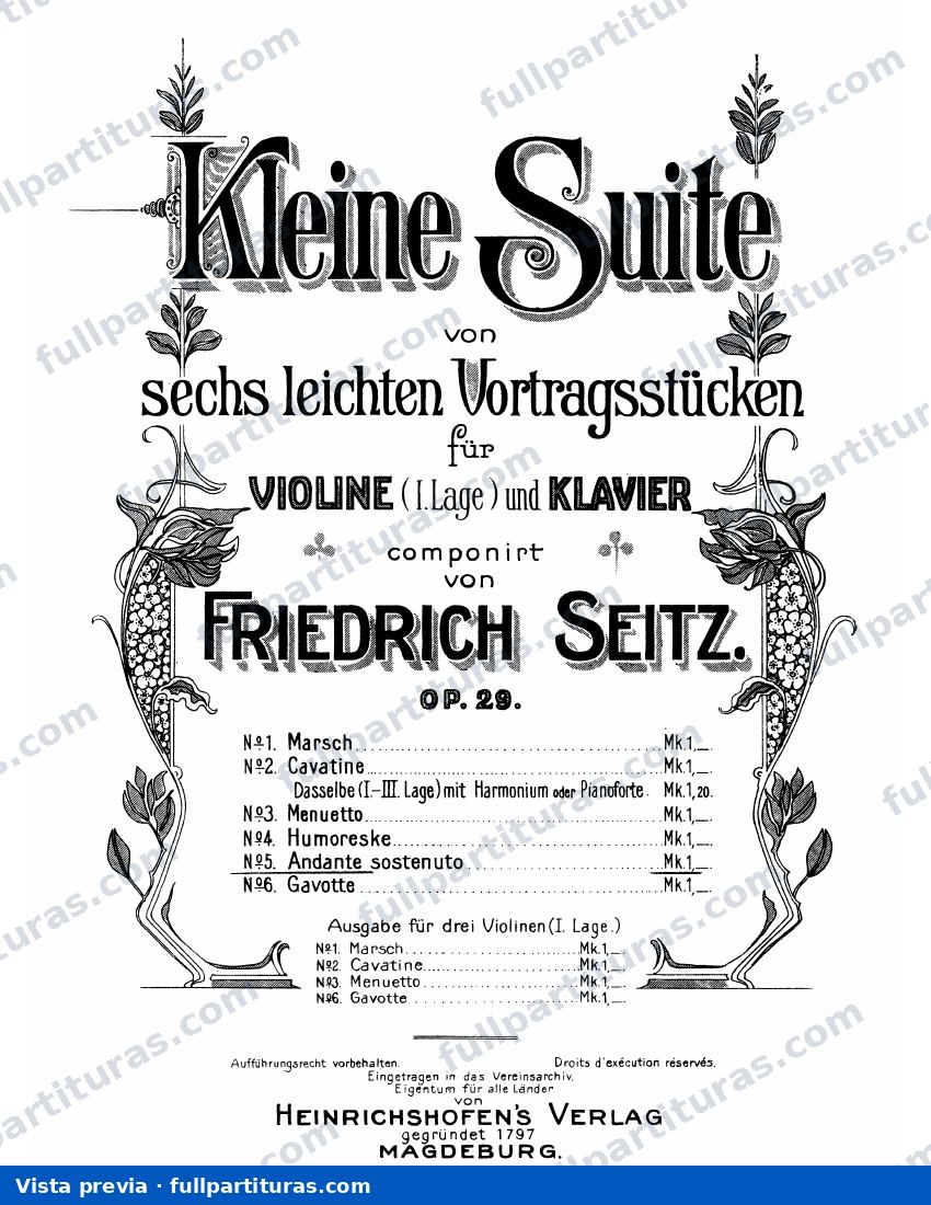 Kleine Suite, Op.29: 5 Andante sostenuto — preview