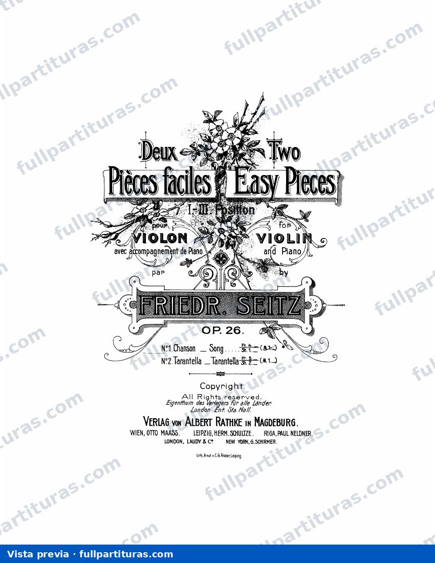 2 Pieces faciles, Op.26: 1 Chanson - Lied — preview