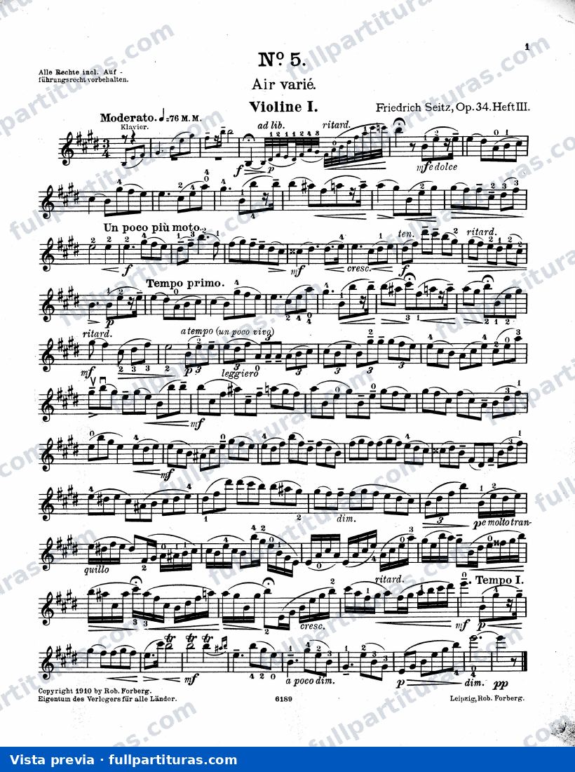 Parte del violín 1 — preview