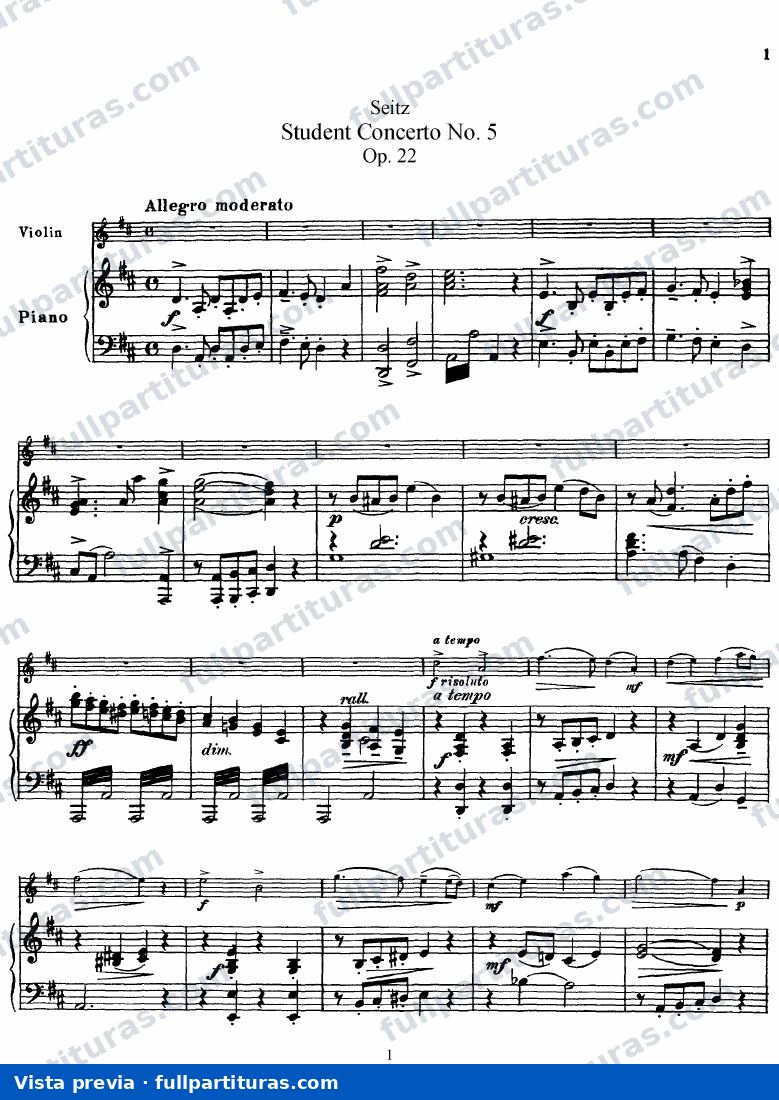 Student Concerto No.5, Op.22 — preview