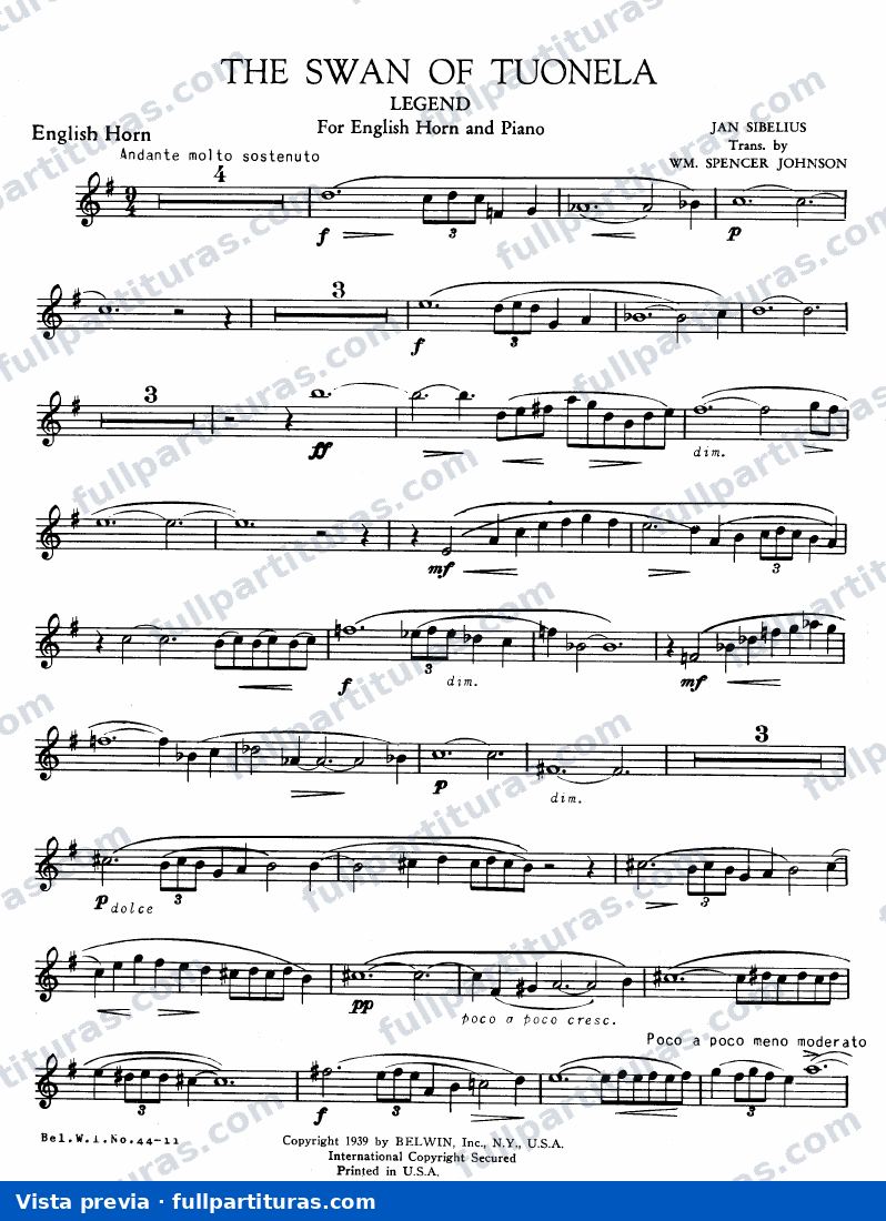 The Swan Of Tuonela (Leyenda para Cono Inglés y Piano) — preview
