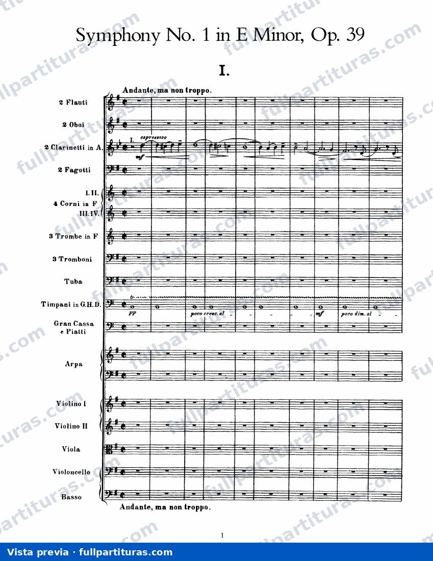 Sinfonía Nº 1 op. 39 — preview
