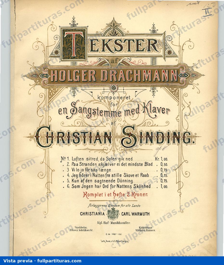 6 Tekster af Holger Drachman, Op.8 — preview