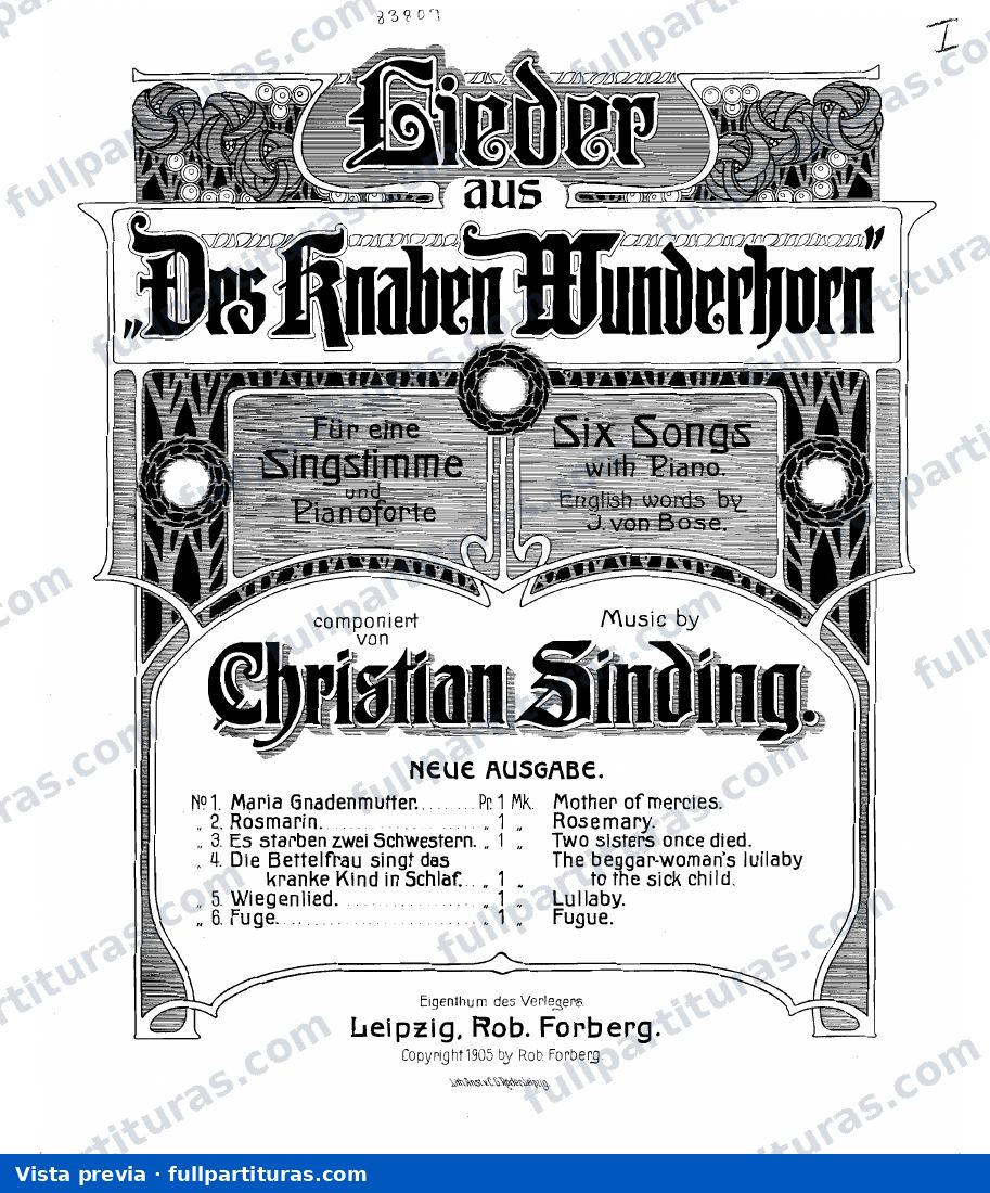 Lieder aus 'Des Knaben Wunderhorn', Op.15 — preview