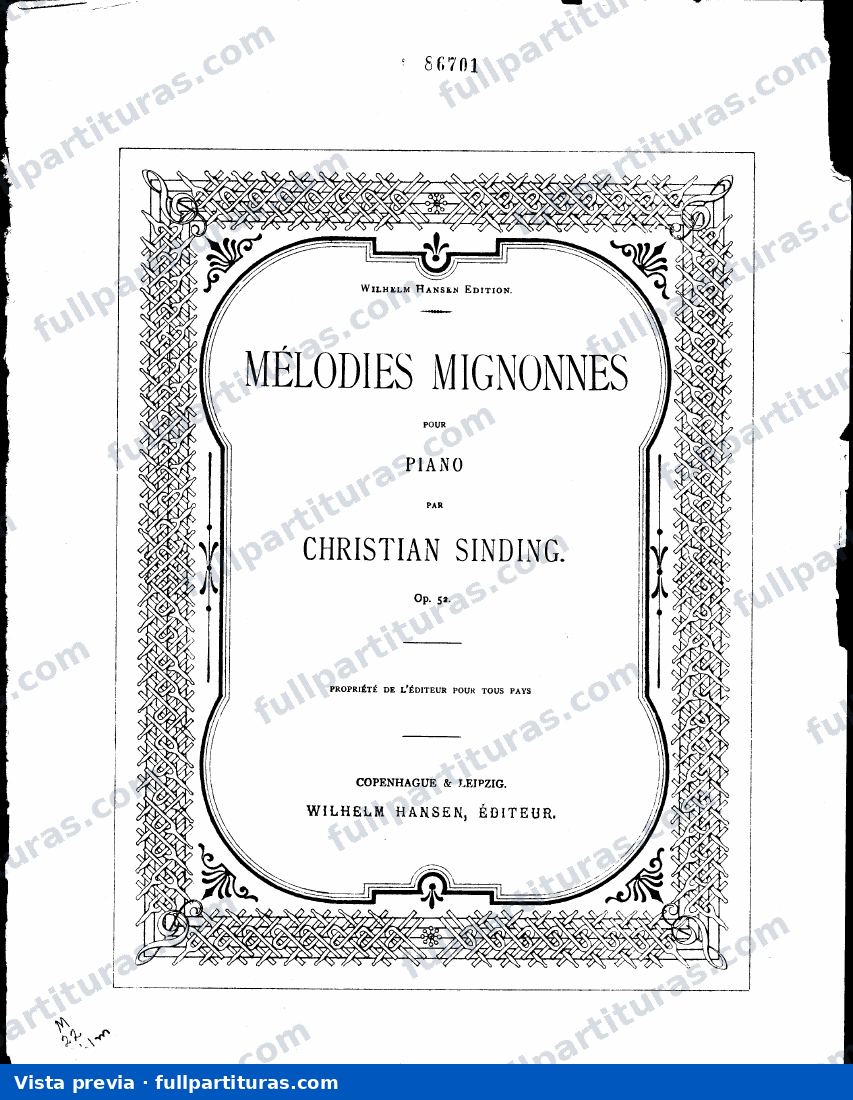 Mélodies mignonnes, Op.52 — vista previa