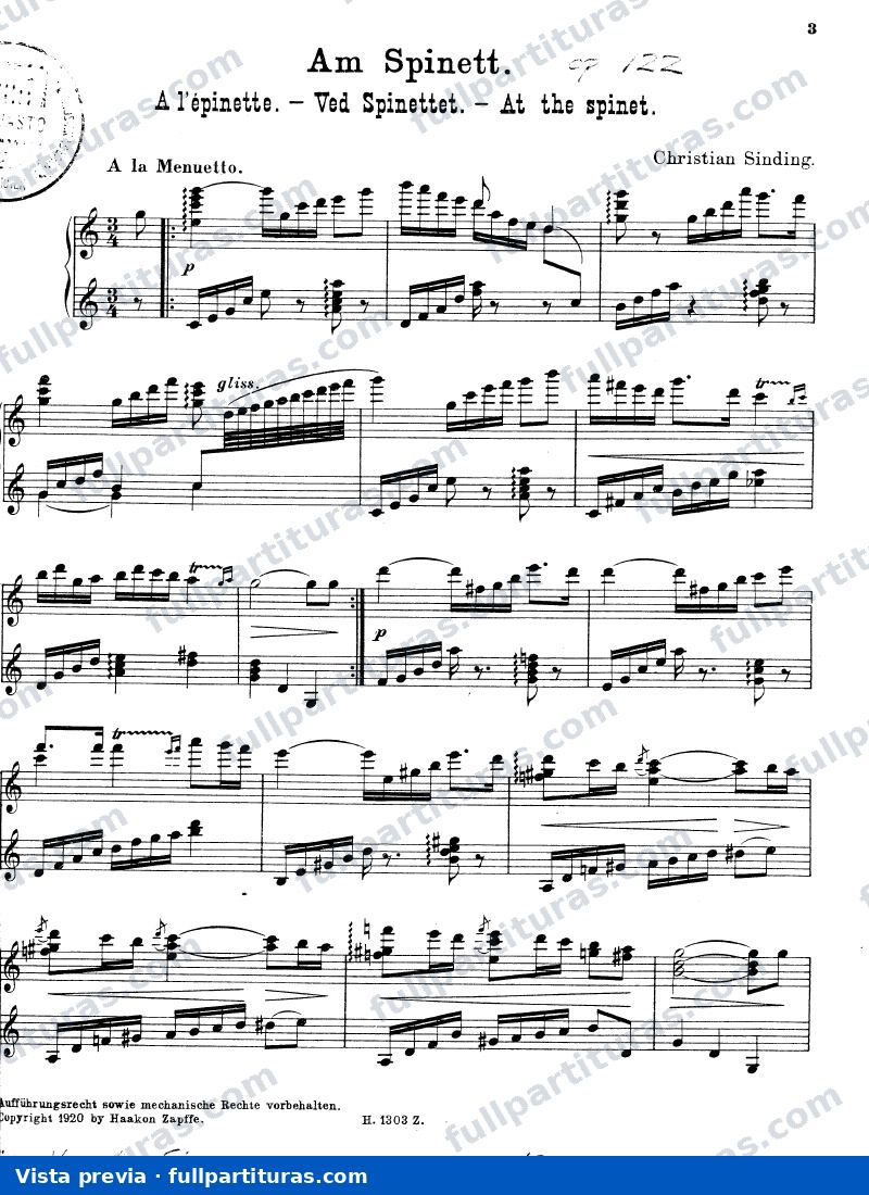 Am spinett, Op.122 — preview