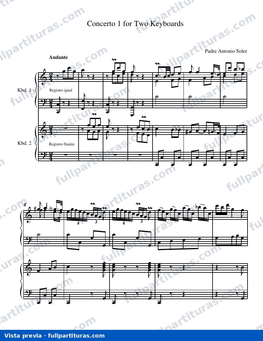 Concierto para dos teclados Nº 1 en C — preview