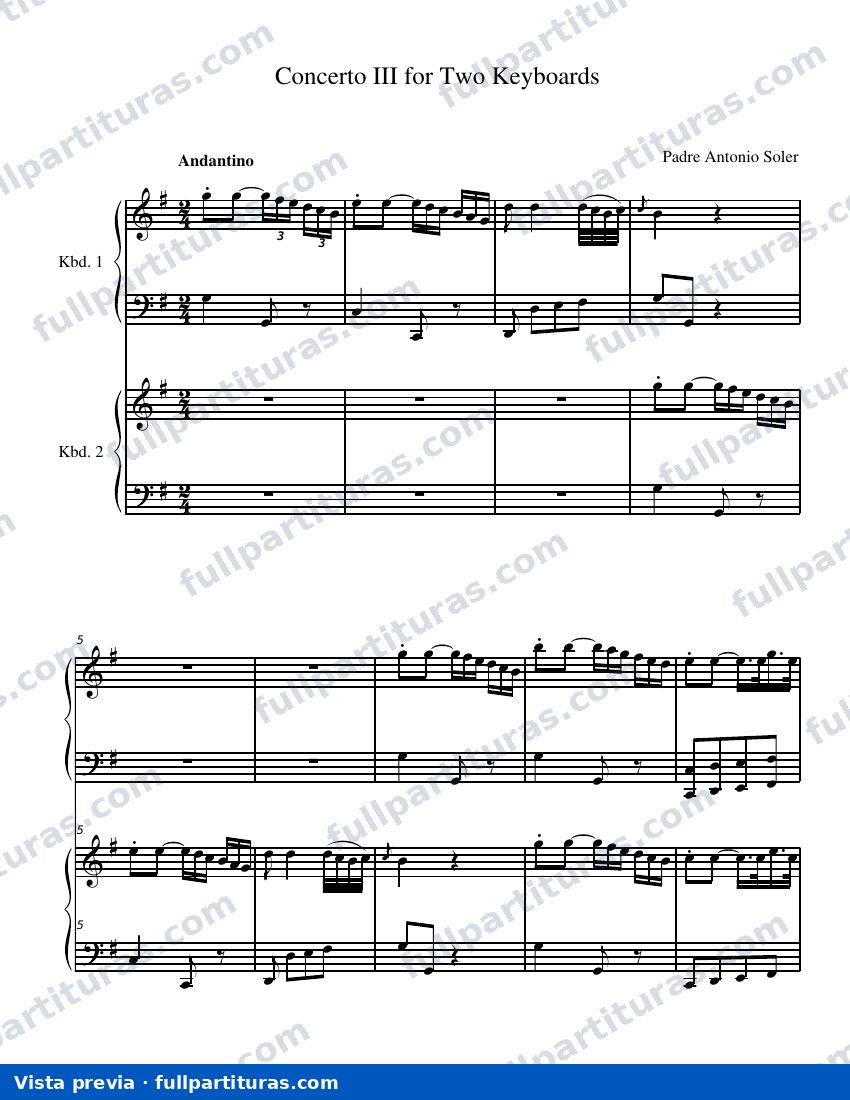 Concierto para dos teclados Nº 3 en G — preview