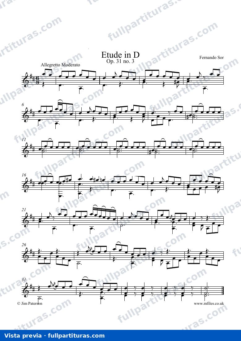 Estudionº 3 en Re M Op. 31 — vista previa