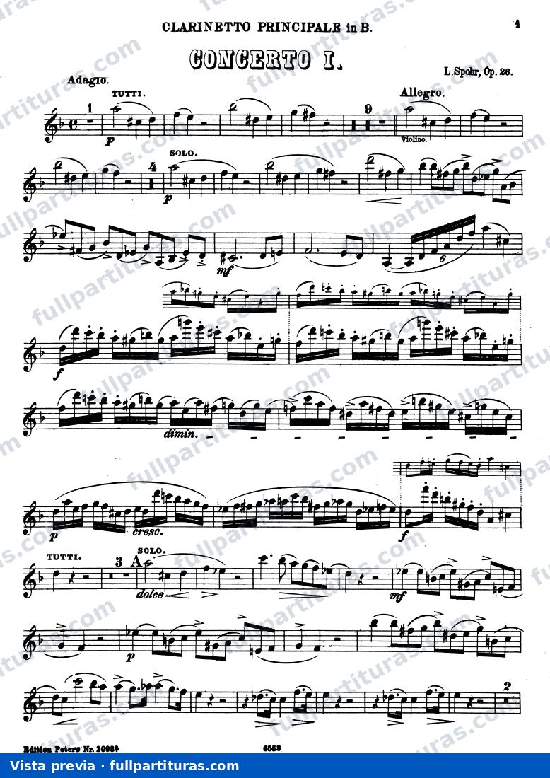Estudios para violín: Parte del clarinete — preview