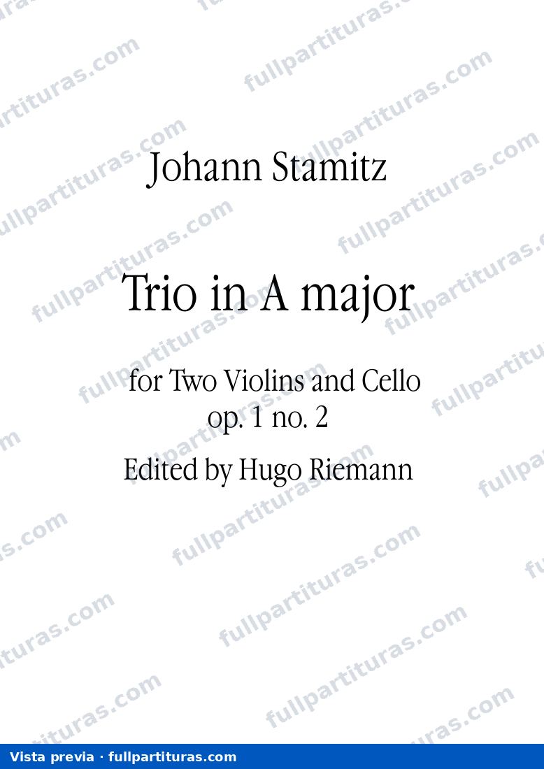Trio in G major for 2 Flutes and Cello: Trío en A major op. 1 n2 — preview