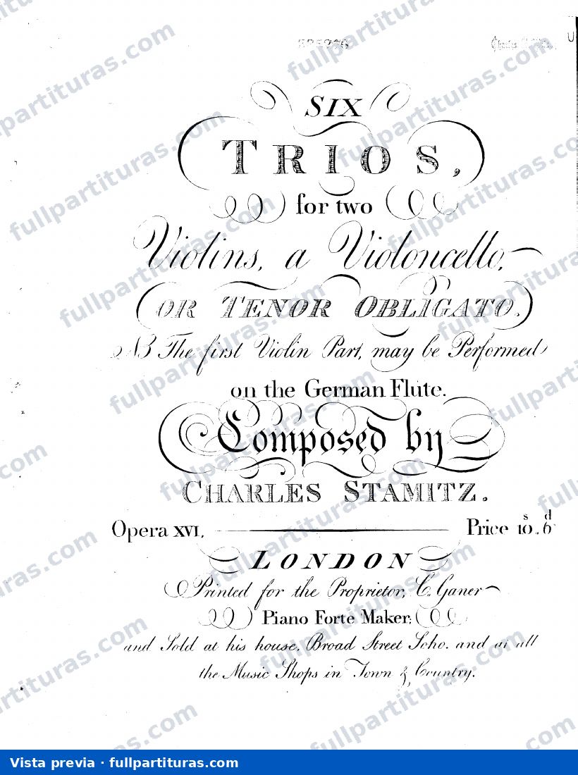 6 Trios, Op.16: parte de la viola — preview