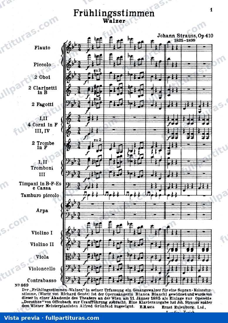 Voces de Primavera Op. 410: Version para orquesta — preview