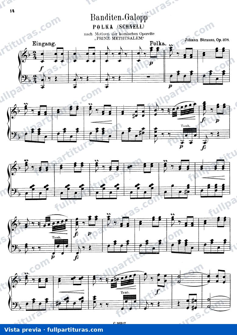 Voces de Primavera Op. 410: Banditen Galopp — preview