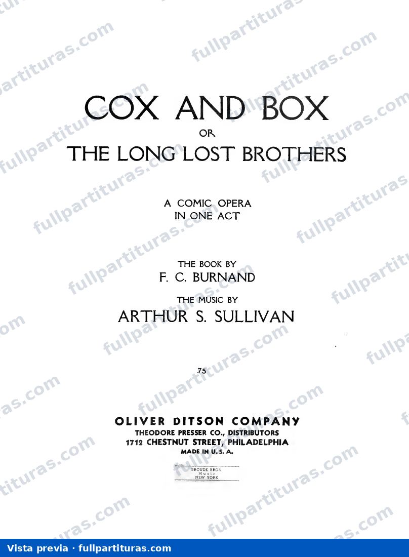 The Beauty Stone: Cox and Box — preview