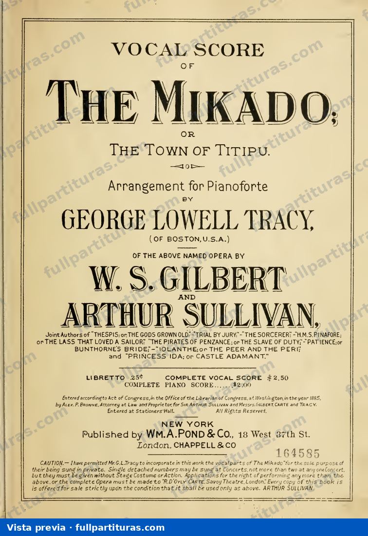 The Mikado: Versión con piano — preview