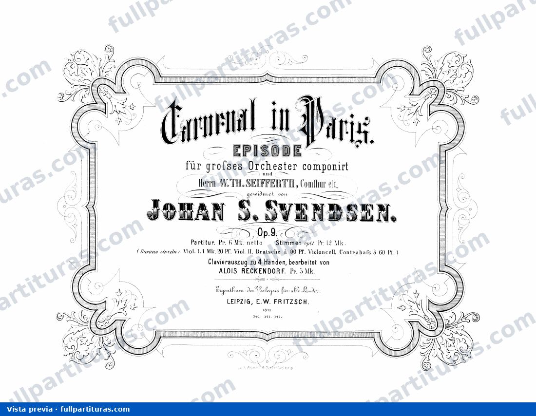 Carnival in Paris, Op.9 — preview