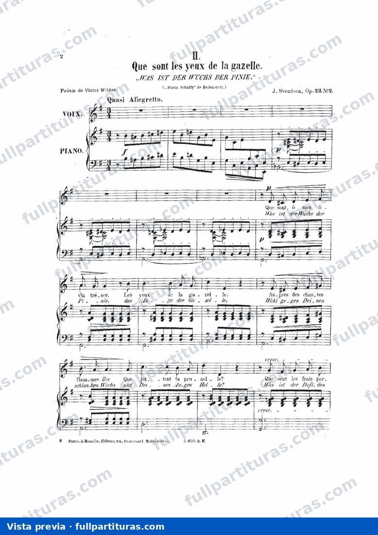 5 Melodies, Canciones, Op.23: Que sont les yeux de la gazell — preview