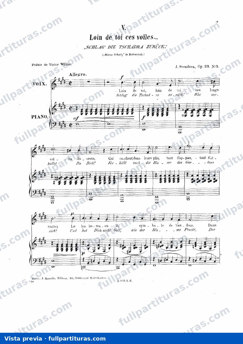 5 Melodies, Canciones, Op.23: Loin de toi ces voiles — preview