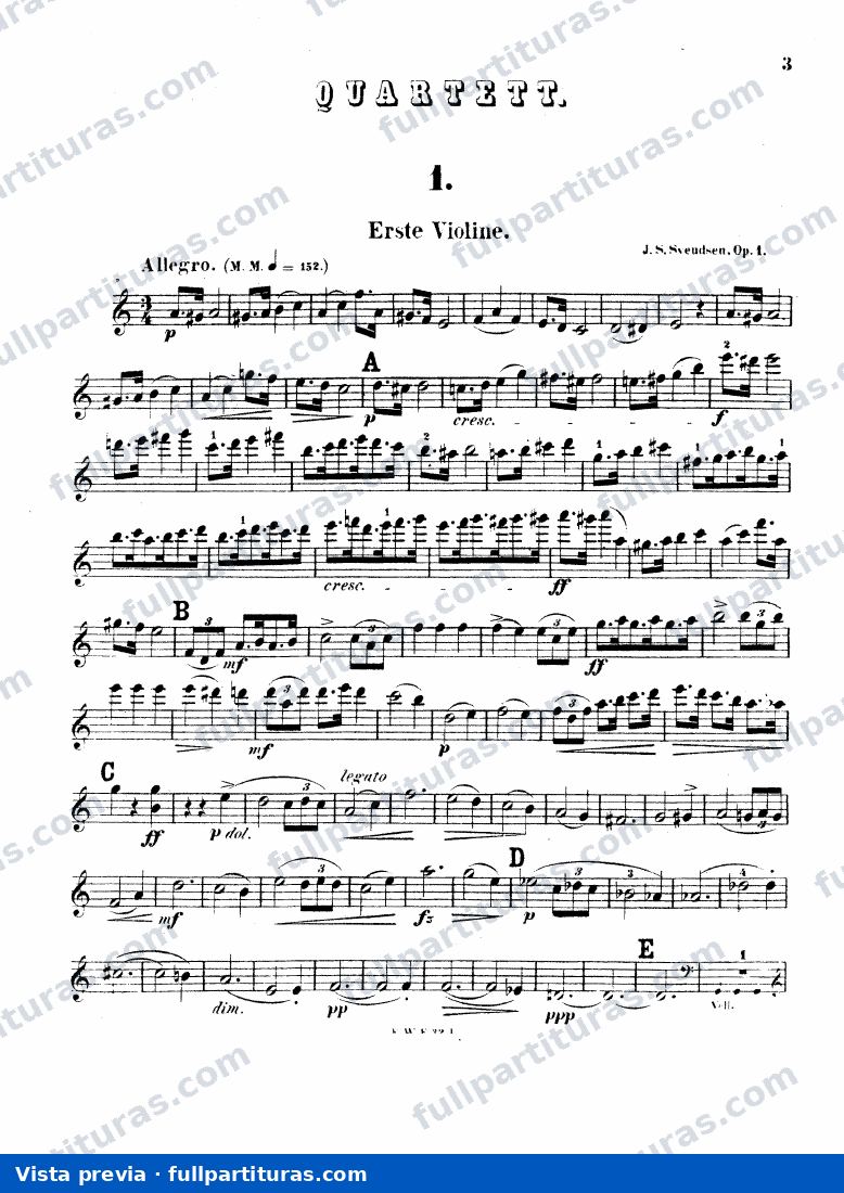 String Quartet, Op.1: Violín 1 — preview