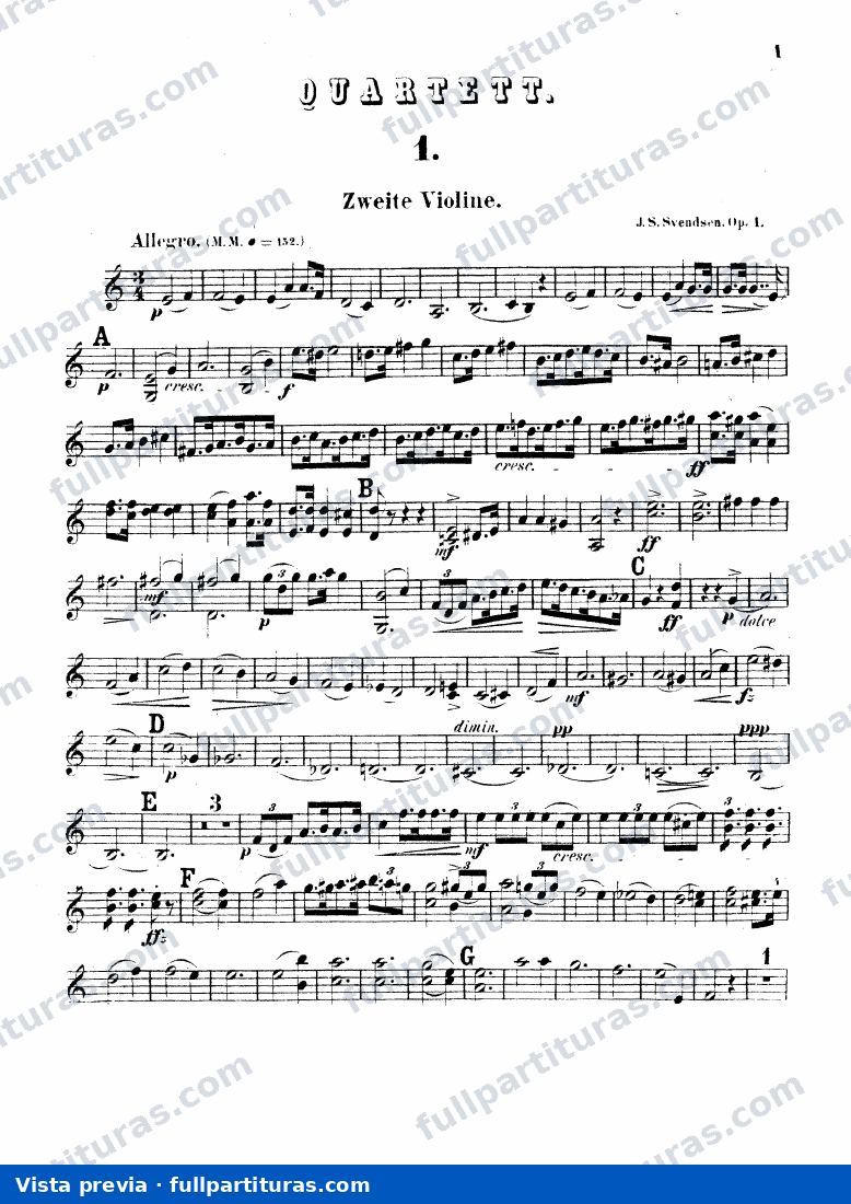 String Quartet, Op.1: Violín 2 — preview