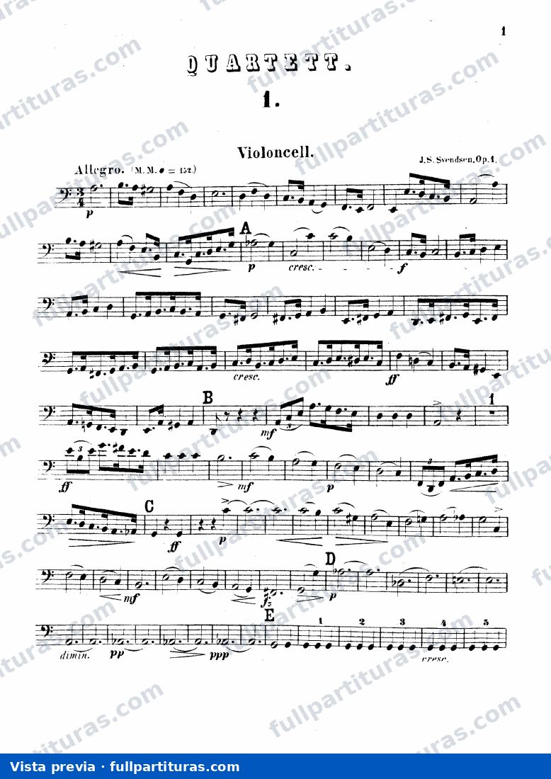 String Quartet, Op.1: Violoncello — preview