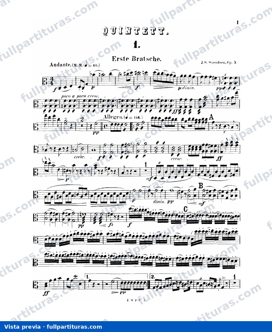 String Quartet, Op.1: Viola 1 — preview