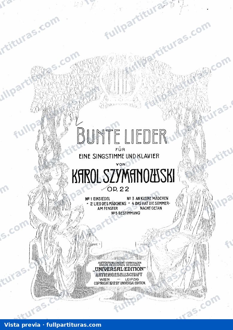 Bunte Lieder, Op.22 — preview