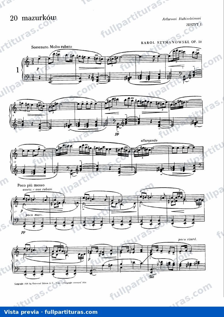 20 Mazurkas, Op.50 — preview