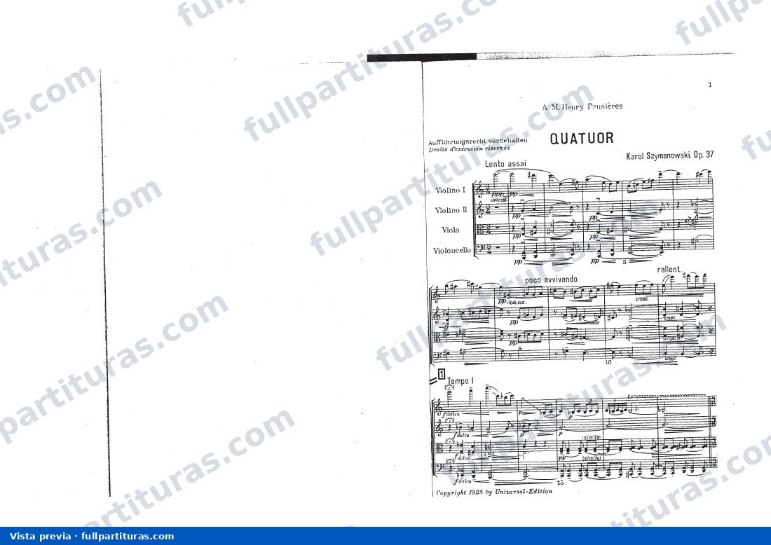 String Quartet No.1, Op.37 — preview