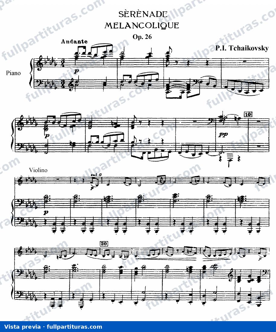 Canciones: Serenata Melancólica Op. 26 — vista previa