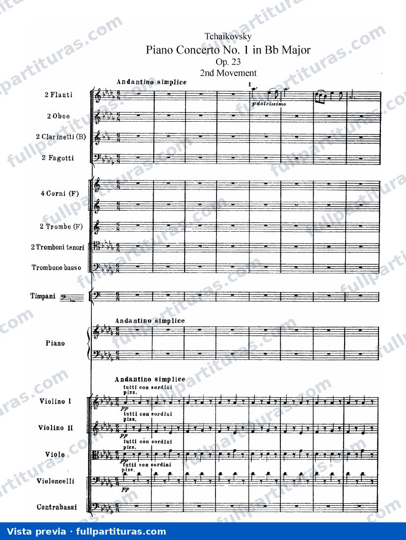 Concierto para piano No.1: ovimiento 2: Andantino semplice — preview
