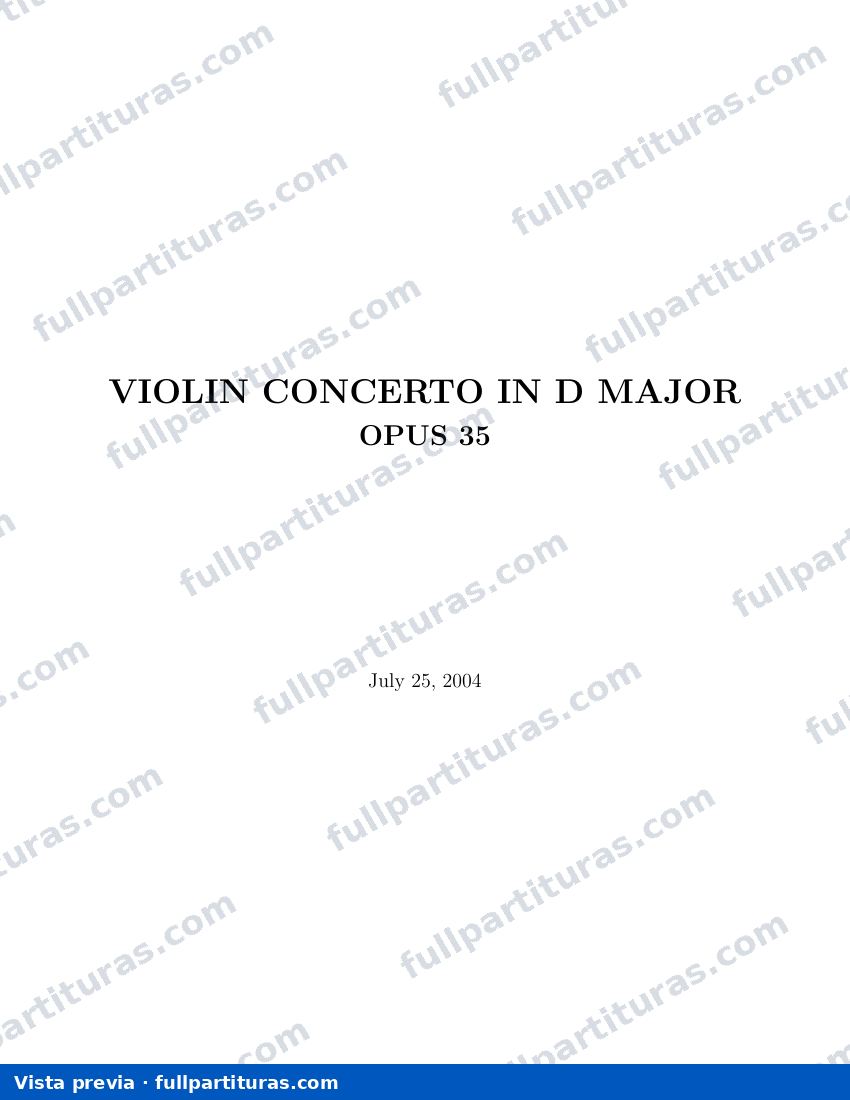 Concierto para: Partitura completa de los tres movimientos — preview