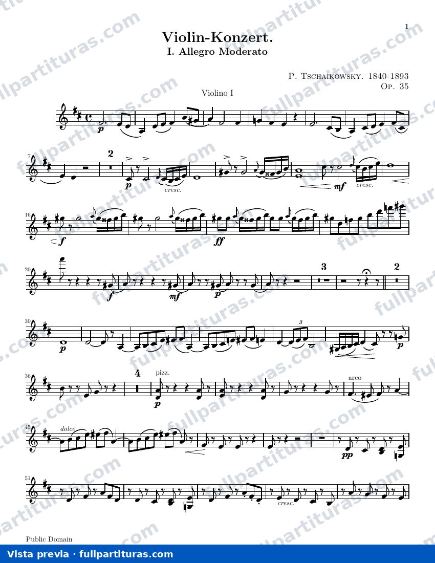 Concierto para: Violín 1 — preview